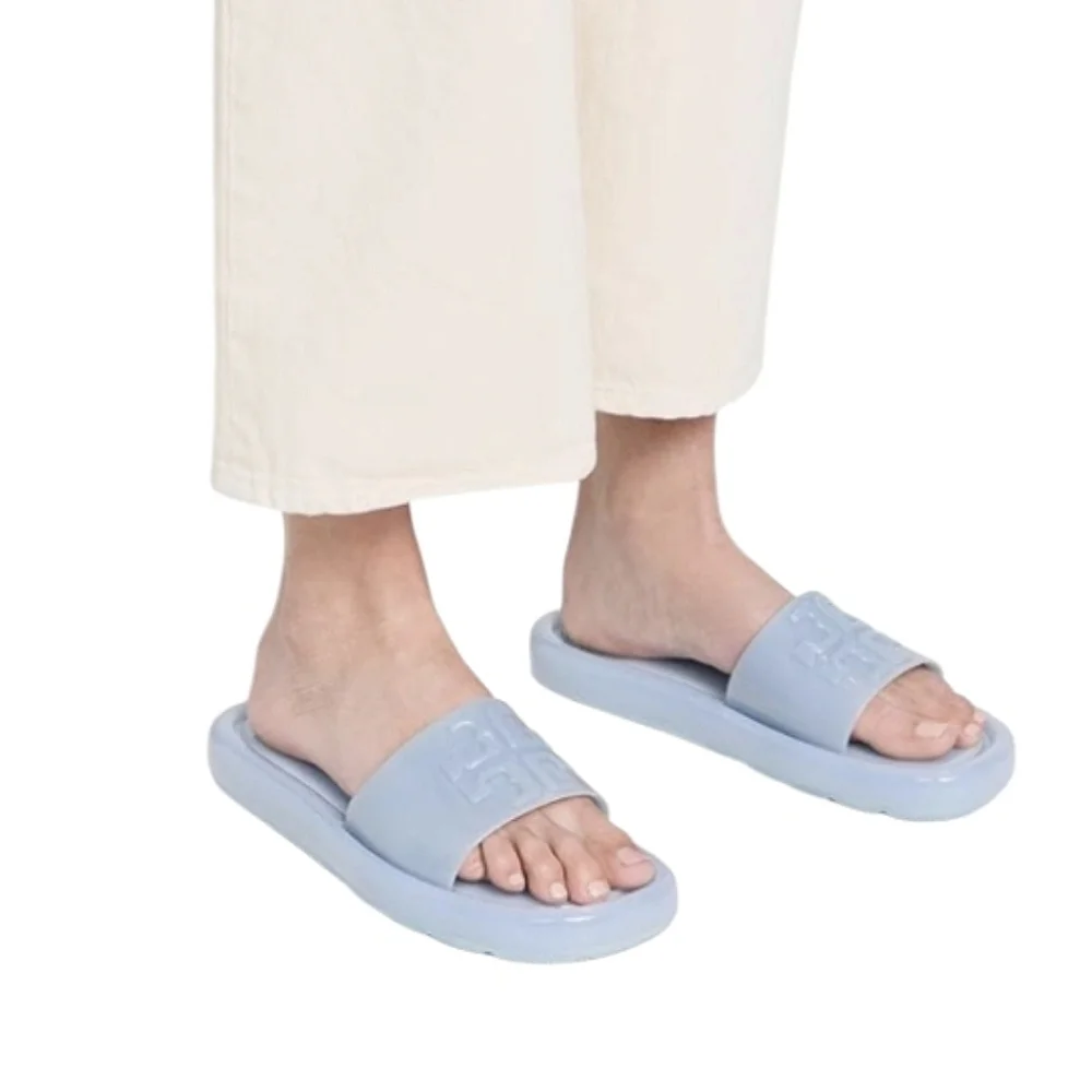 Tory Burch Light Blue Bubble Jelly Slide Sandals - Picture 3 of 8